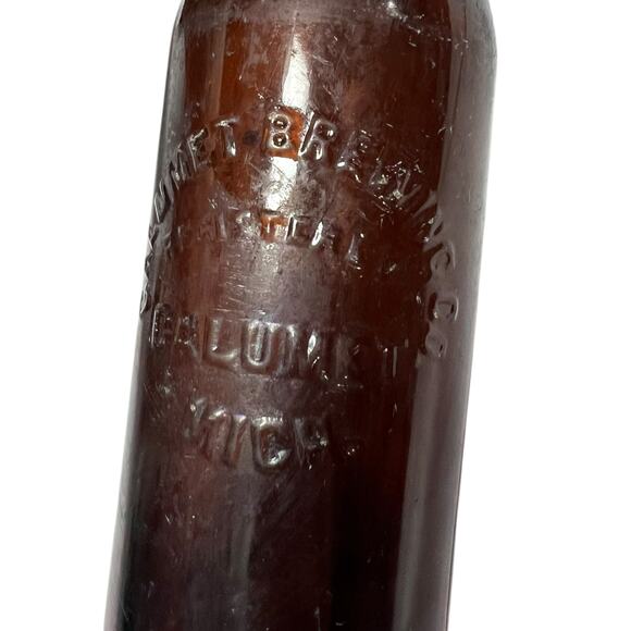 Calumet Brewing Co Registered Calumet Michigan Vintage Amber Glass - Picture 6 of 15